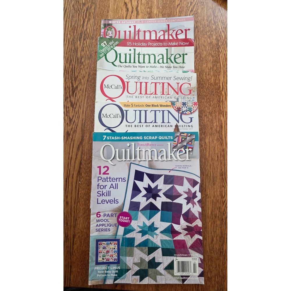 Lot of 5 Quiltmaker & McCalls Quilting Magazines 2015-2017 Patterns & Projects